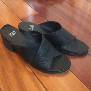 Eileen Fisher Heeled Leather Sliders